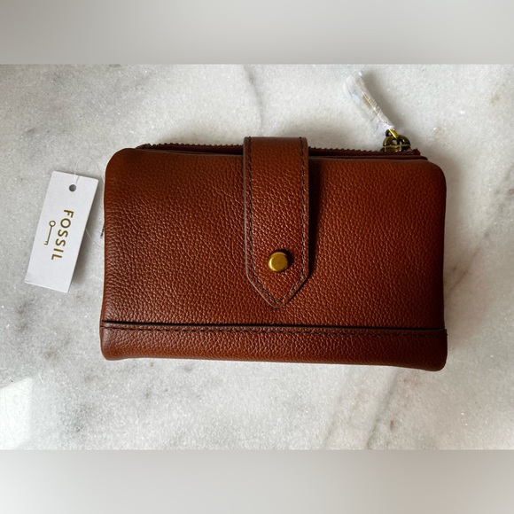 $70 Fossil Women's Lainie Multifunction Wallet - Brown.. - Picture 1 of 11